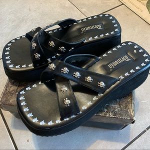 Demonia Platform Vegan Leather Slides